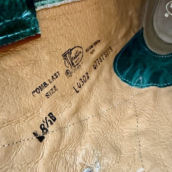 Justin Boots Women’s Size 8.5 B Turquoise Damiana Western Cowgirl Boots L4302 - Picture 7 of 10